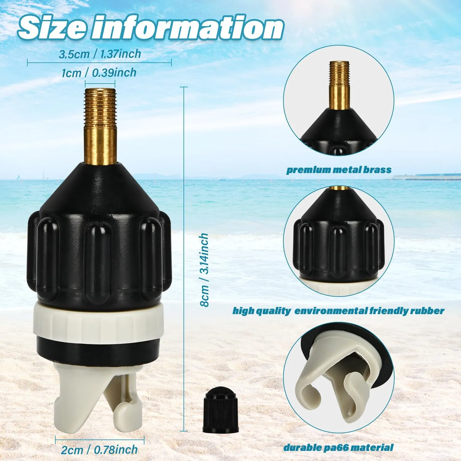 2Pcs Inflatable Boat SUP Pump Adapter, Paddle Board AccessoriesSturdy SUP Air Premium Conventional Air Adapter, for Inflatable Boat, Paddleboard and Kayak.
