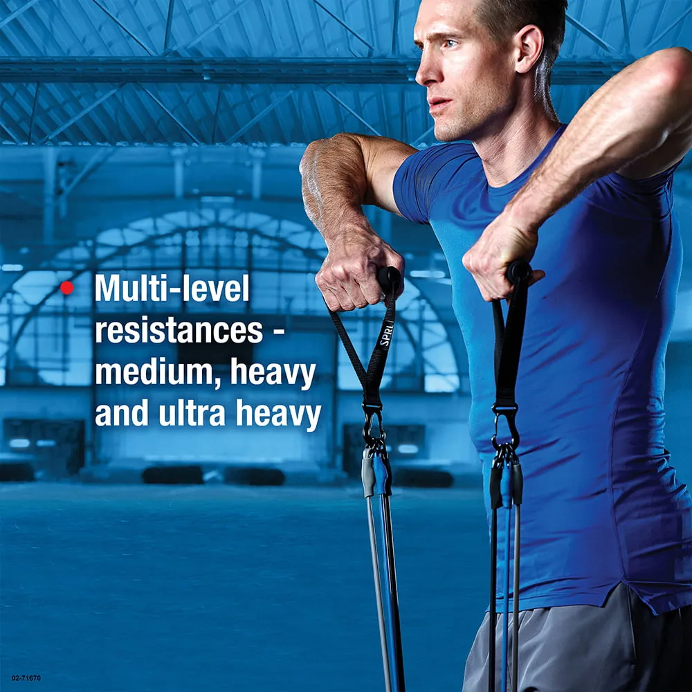 3-in-1 Resistance Tube Kit, Includes 3 Levels of Resistance, Exercise Band Kit