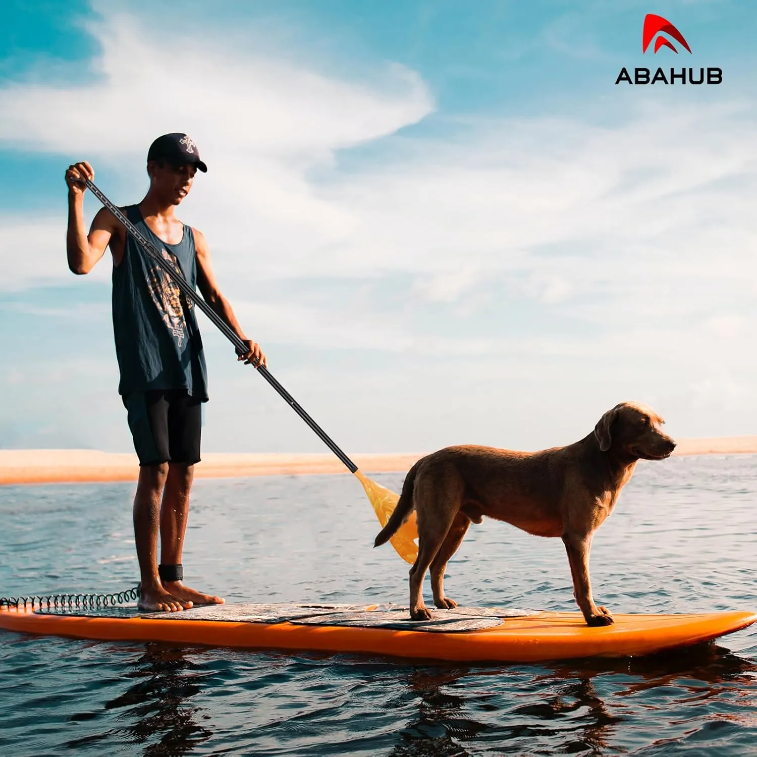Abahub 3-Piece Stand up Paddles, Lightweight Paddleboard Paddle Oars for Paddleboard, Adjustable Aluminum Alloy Shaft 68" - 84"