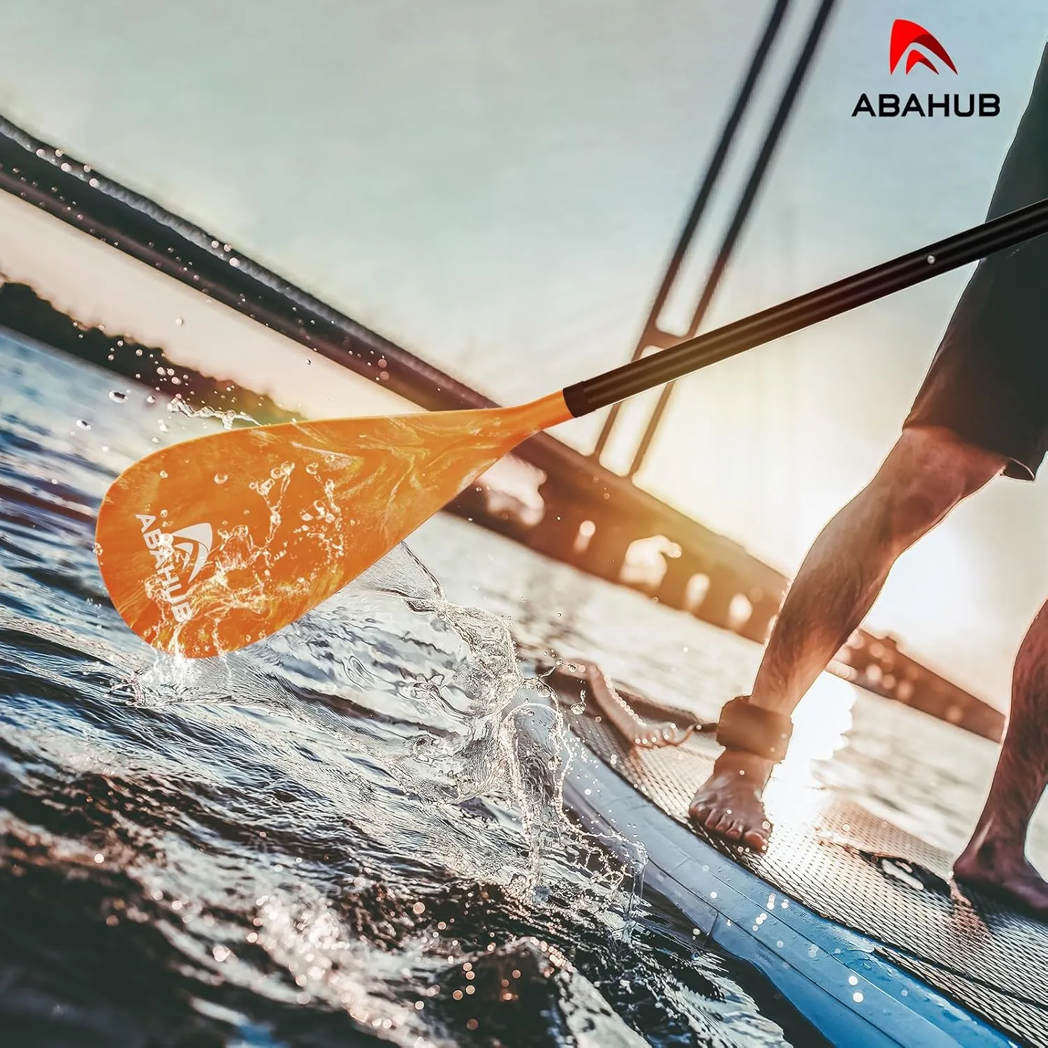 Abahub 3-Piece Stand up Paddles, Lightweight Paddleboard Paddle Oars for Paddleboard, Adjustable Aluminum Alloy Shaft 68" - 84"