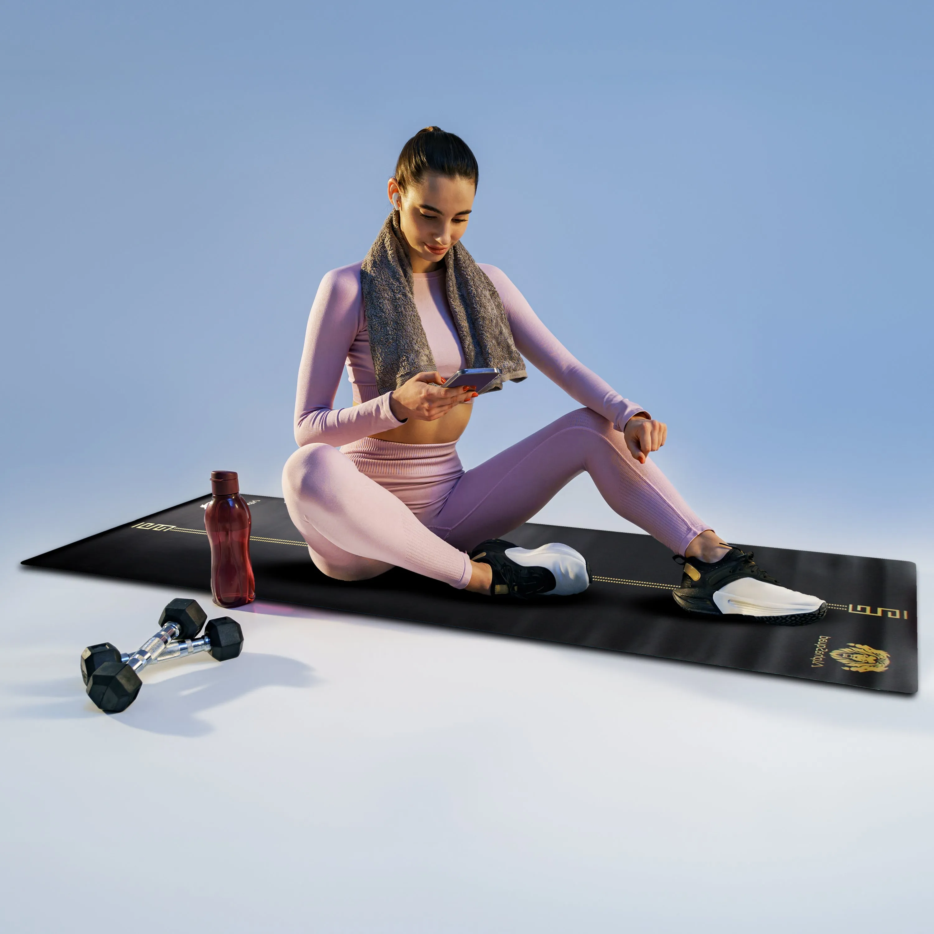 AlphaSquad Premium Yoga Mat - 5mm Thick Non Slip & Fitness Mat for All Types of Yoga, Pilates & Floor Workouts