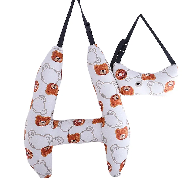 Anypack Car Travel Pillow Brown Bear 1 Set for Kids and Adult Neck Head Support H-Shape Travel Pillow