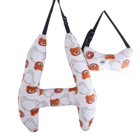 Anypack Car Travel Pillow Brown Bear 1 Set for Kids and Adult Neck Head Support H-Shape Travel Pillow