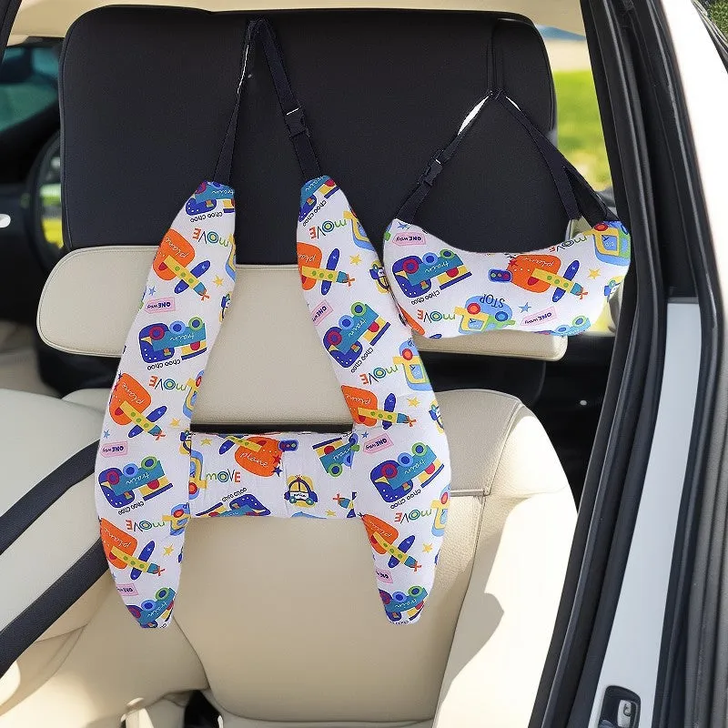 Anypack Car Travel Pillow Train Plane Set 1 Set for Kids and Adult Neck Head Support H-Shape Travel Pillow