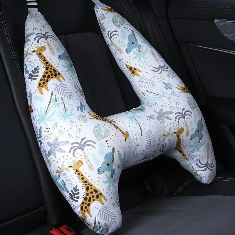 Anypack Car Travel Pillow UShape Giraffe Pattern Children Travel Pillow Cushion for Car Seat, Safety Neck Pillow for Kids