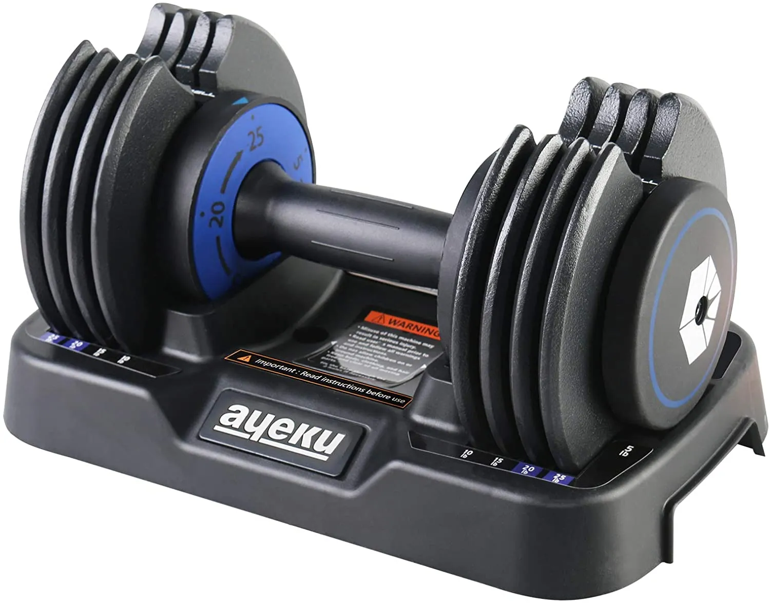 AyeKu Adjustable Dumbbell, 25/55 lbs Single Hand Weight for Men and Women,Dumbell Weight for Home Gym