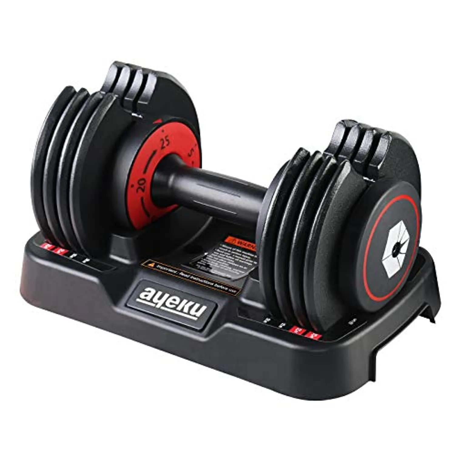 AyeKu Adjustable Dumbbell, 25/55 lbs Single Hand Weight for Men and Women,Dumbell Weight for Home Gym