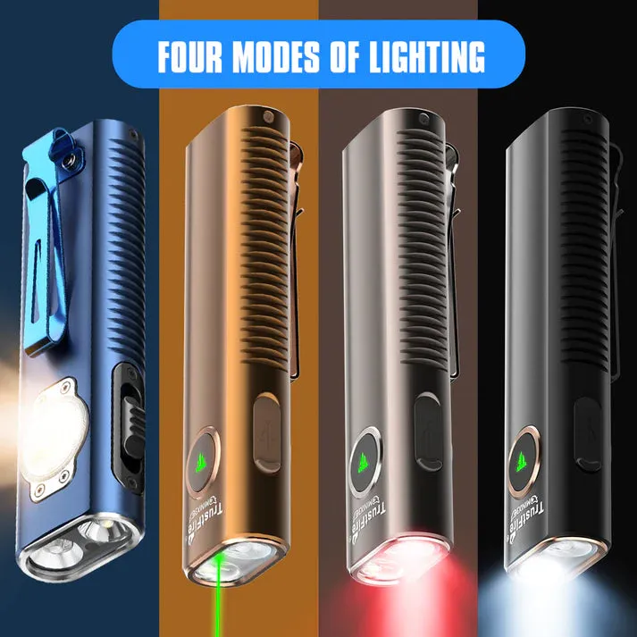 Black-TrustFire Mini X3 EDC Multi-Function Flashlight Available with white light, flood light, green laser, and UV or red light options(BUY NOW AND ENJOY AUTOMATIC 20% OFF)