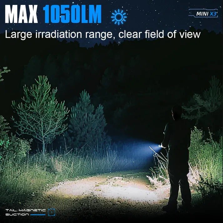 Black-TrustFire Mini X3 EDC Multi-Function Flashlight Available with white light, flood light, green laser, and UV or red light options(BUY NOW AND ENJOY AUTOMATIC 20% OFF)