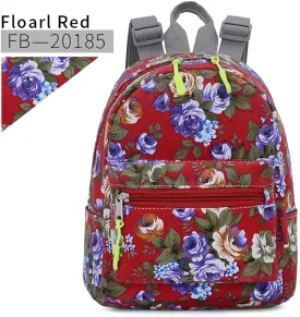 Bravo Floral Mini (10 Inch) School Backpack - Floral Red