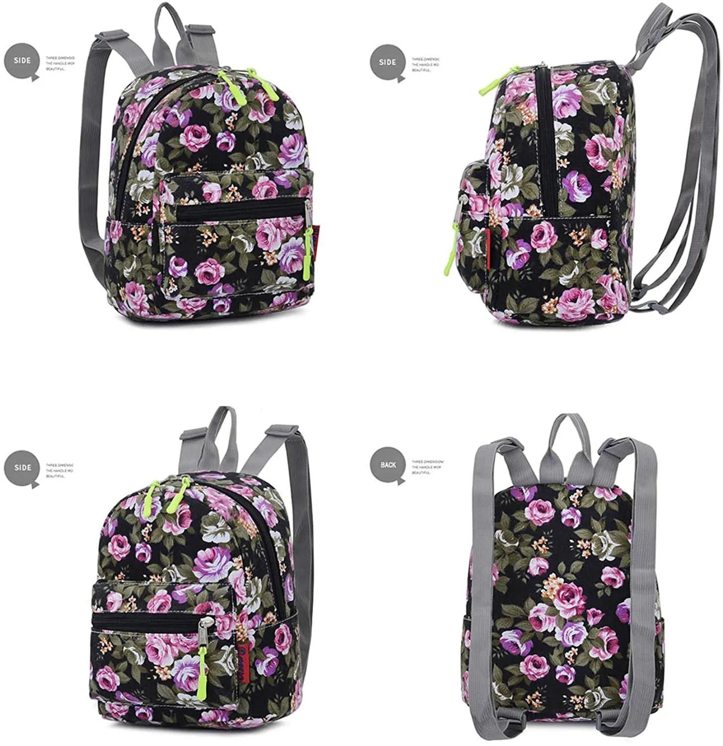 Bravo Floral Mini (10 Inch) School Backpack - Floral Red