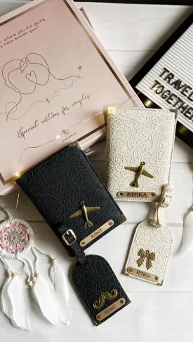 Couple Passport Cover and Luggage Tag Set - Glided Grace Edition