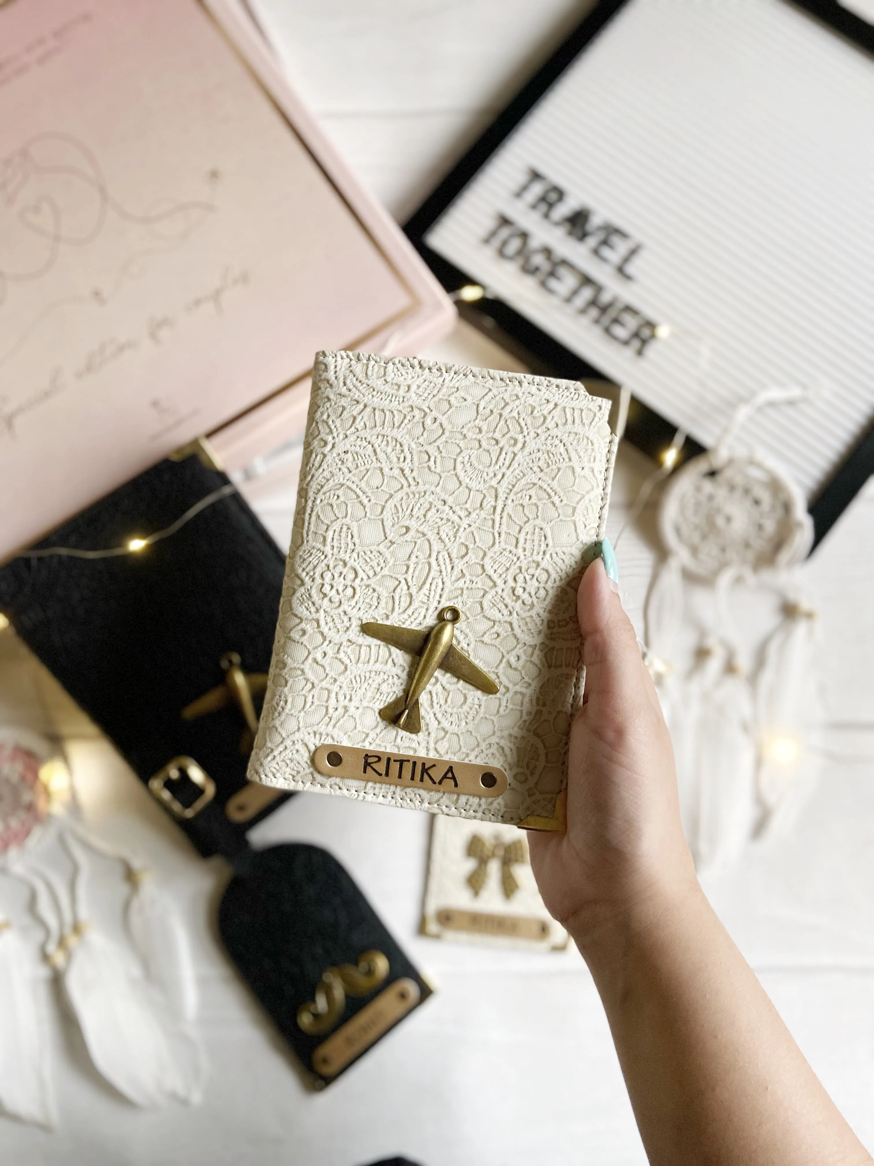 Couple Passport Cover and Luggage Tag Set - Glided Grace Edition