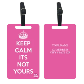 Custom Luggage Tag for Women With Name Set of 2 - Keep Calm