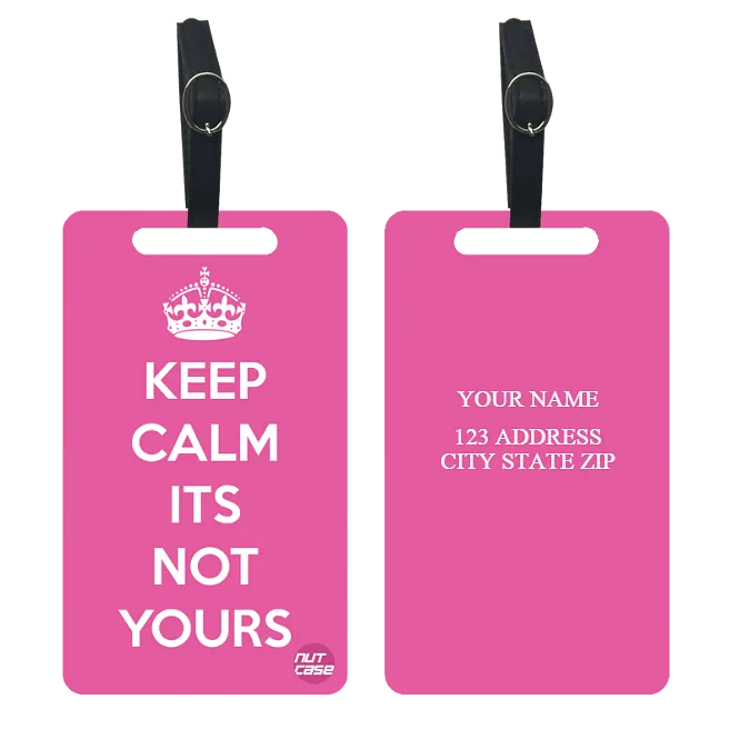 Custom Luggage Tag for Women With Name Set of 2 - Keep Calm