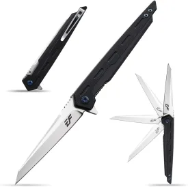 Eafengrow EF948 Folding Knife D2 Steel Blade   G10 Handle camping Knife Outdoor EDC Tool Knives (Black)