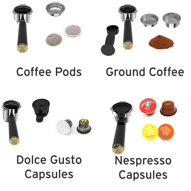 Empire Espresso Coffee Machine & Toaster Bundle (Black)