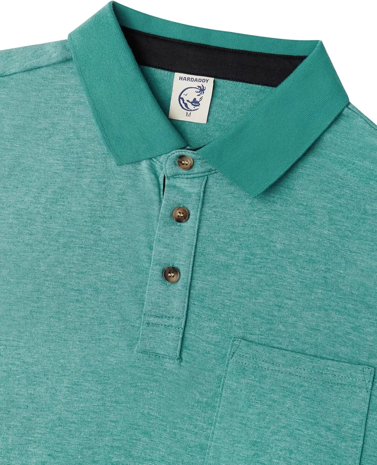 Hardaddy Men's Casual Polo Shirt with Pocket Contrast Color Short Sleeve Business Work Shirts Summer Tees Top Shirt