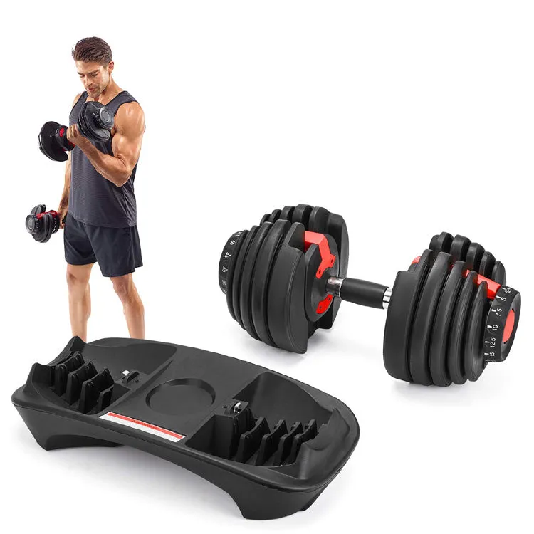 IMFIT 5lb-52.5lb Adjustable Dumbbell with Free Hand Grip- Weight adjusts from 5 to 52.5 lbs. 15 Adjustable Weight Settings, Space Efficient Compact Design, Easily Switch Exercises