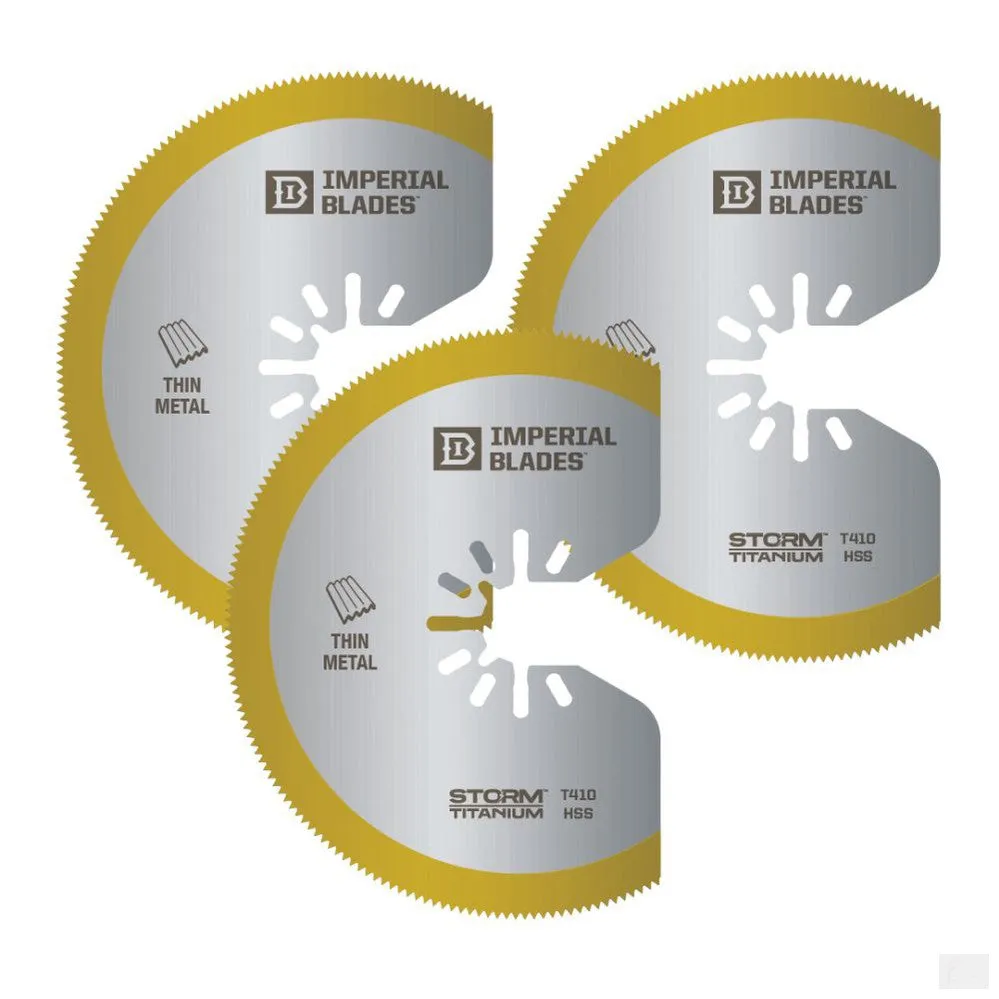 Imperial Blades One Fit™ 3-1/8" Storm Titanium Thin Metal Segment Blade, 3PC [IBOAT410-3]
