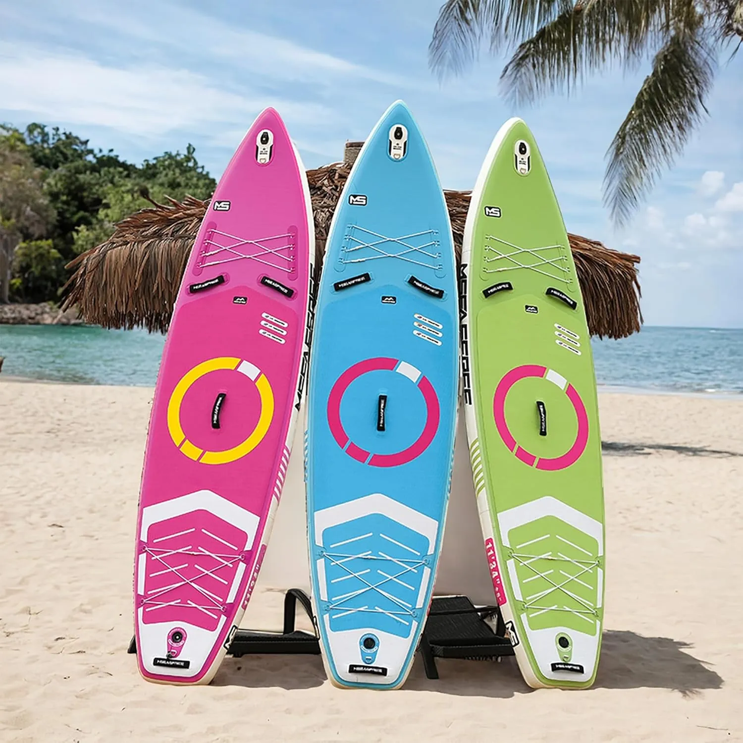 Inflatable Paddle Board, Sup Paddle Boards for Adults 11'x34 x6 with Premium SUP Accessories & Backpack, Leash, Paddle, Hand Pump for Youth & Adults