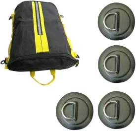 Inflatable Paddle Boards Dinghy Inflatable Boat D Ring Pad Mesh Deck Bag for Boat Canoe Rafting Stand Up Paddle Board Deck Pocket Storage Bag Vacation Must Haves (Color : Dark Blue Pad N Bag)