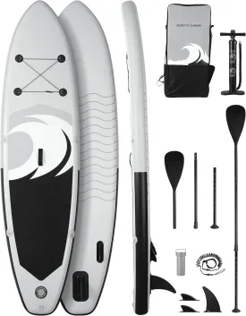 Inflatable Paddleboard Stand Up Paddle Board with SUP Board Accessories Leash &Pump 120'' * 30'' * 6'' Lightweight Paddle Board with Fins & Backpack for Fishing Yoga Adult Youth Kid