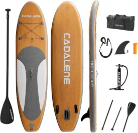 Inflatable Stand Up Paddle Board with SUP Accessories, Inflatable Paddle Board for Adults & Youth of All Skill Levels, Adjustable Paddle, Hand Pump, Leash, Nonslip Deck, Repair Kit