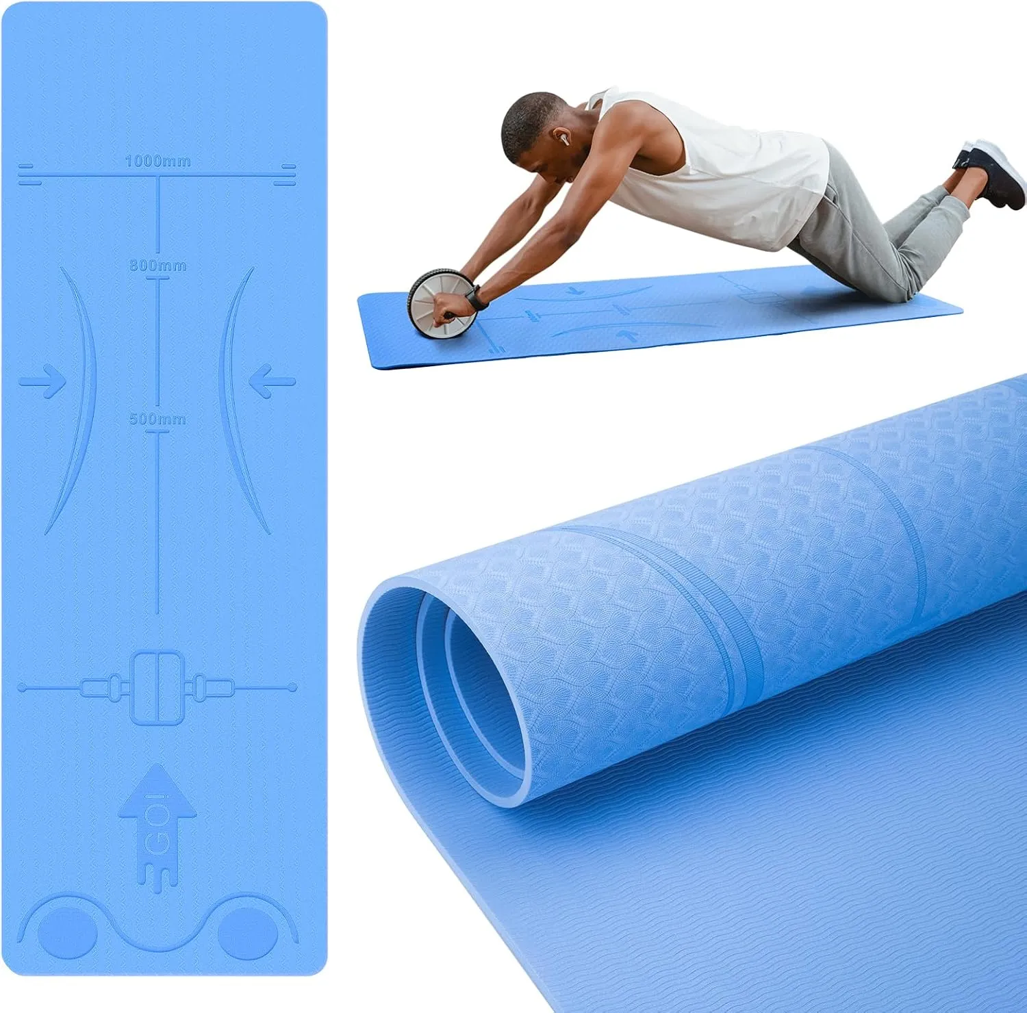 Mat for Ab Roller Wheel, Non Slip Abdominal Knee Mat, 6mm Thick
