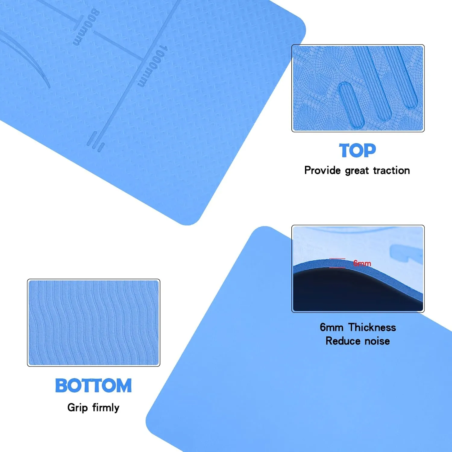 Mat for Ab Roller Wheel, Non Slip Abdominal Knee Mat, 6mm Thick