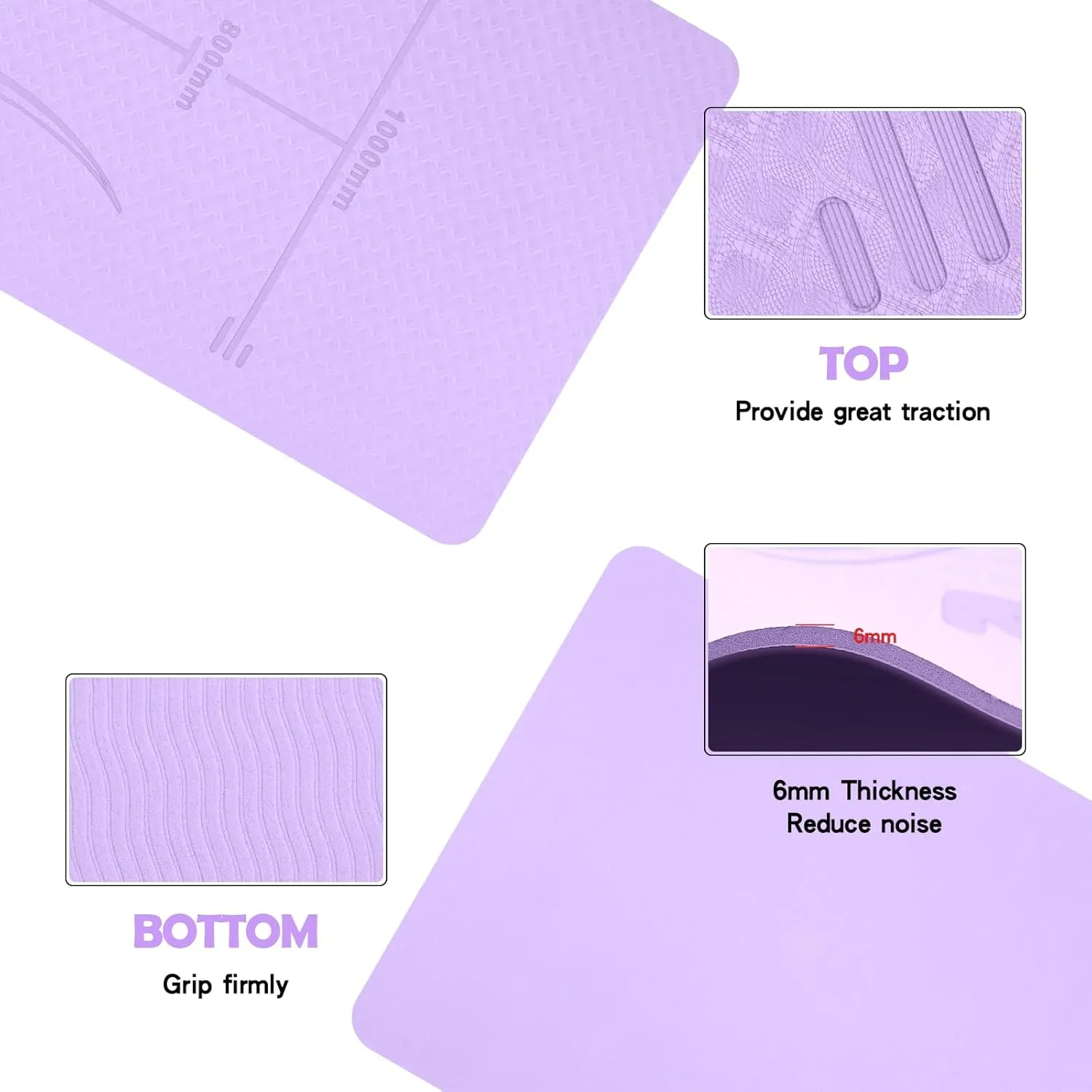 Mat for Ab Roller Wheel, Non Slip Abdominal Knee Mat, 6mm Thick