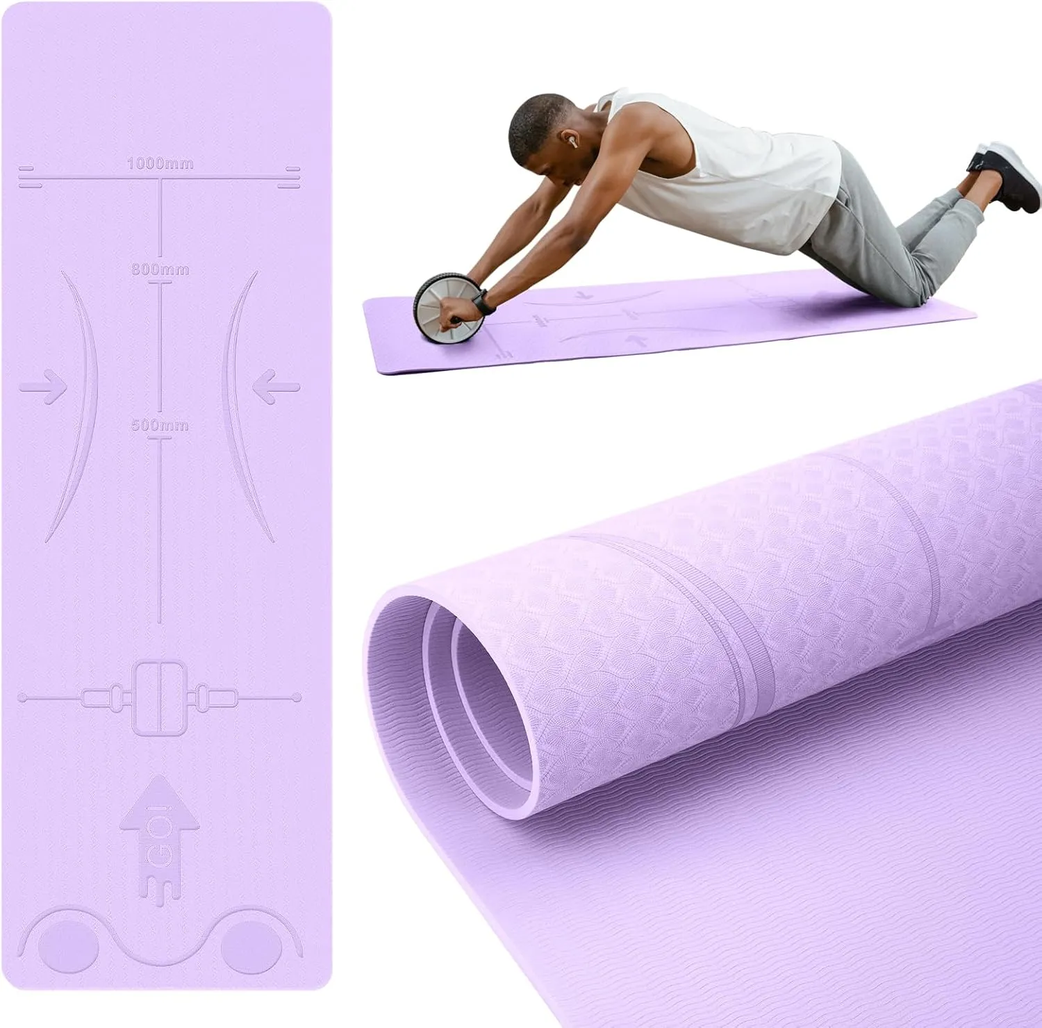 Mat for Ab Roller Wheel, Non Slip Abdominal Knee Mat, 6mm Thick