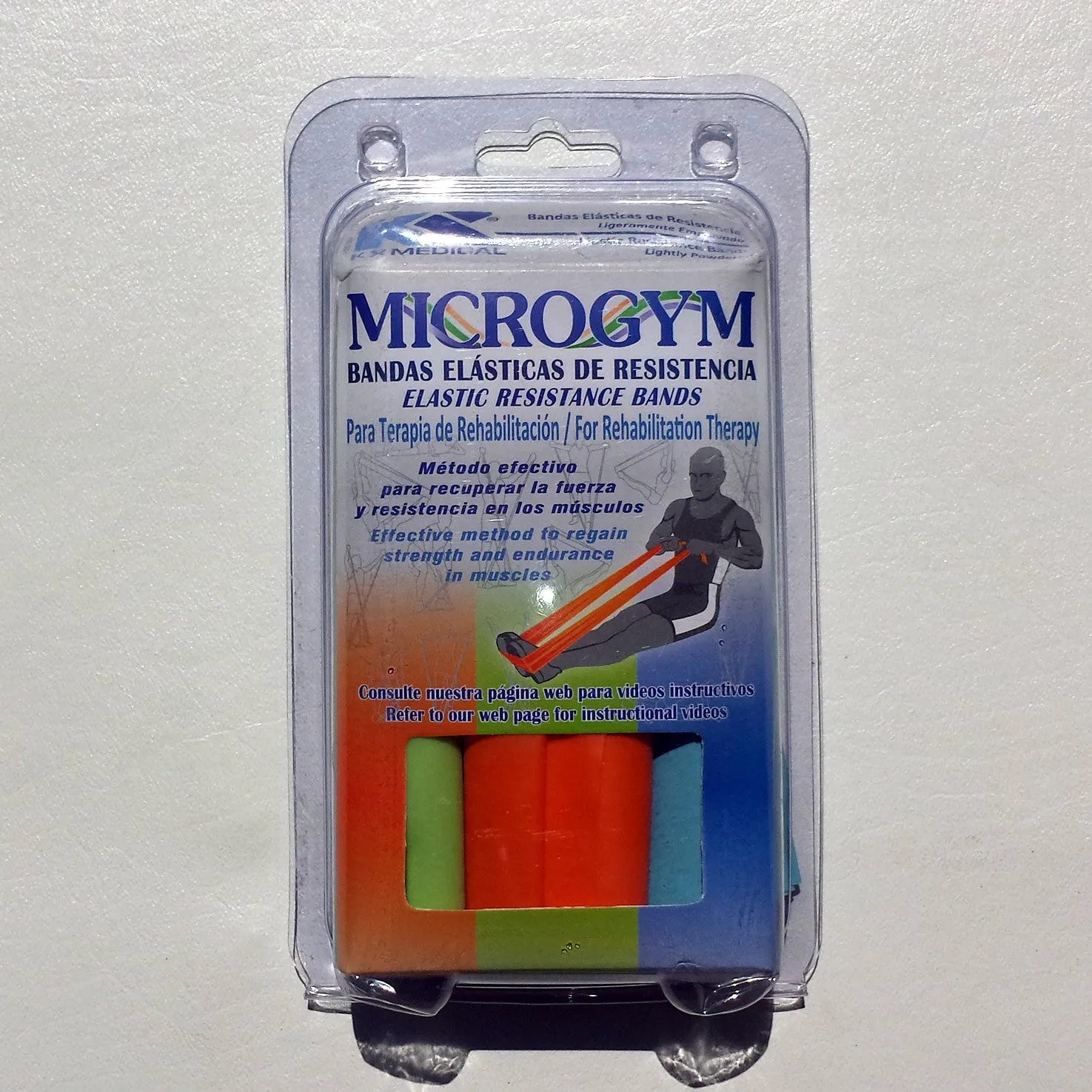 MICROGYM Elastic Fitness Resistance Bands Exercise 5 'long - 3 band 5 Feet Long