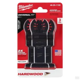 MILWAUKEE OPEN-LOK 1-3/8 in Hcs Japanese Tooth Pro-Curve Hardwood Blade 3 Pk [49-25-1133]