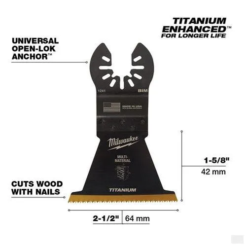MILWAUKEE OPEN-LOK 2-1/2 in Titanium Enhanced Bi-Metal Multi-Material Blade 1 Pk [49-25-1241]