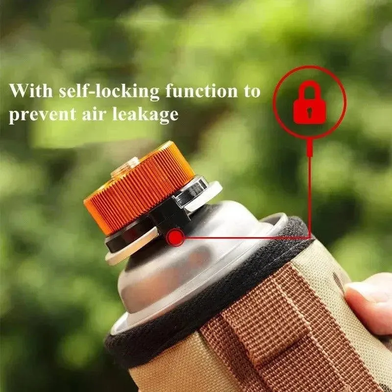 Outdoor Camping Hiking Stove Burner Adaptor Split Type Furnace Converter Connector Auto-off Gas Cartridge Tank Cylinder Adapter