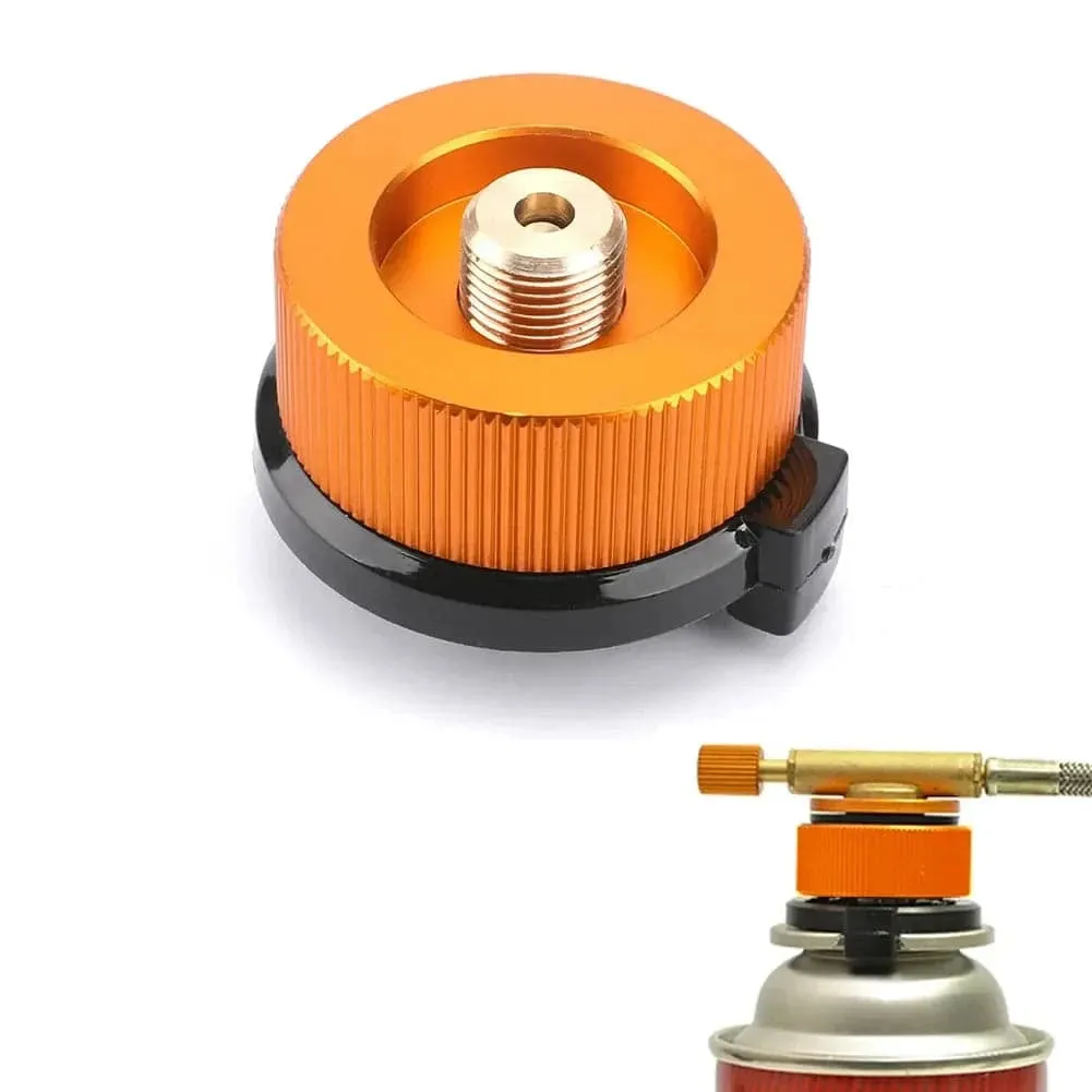 Outdoor Camping Hiking Stove Burner Adaptor Split Type Furnace Converter Connector Auto-off Gas Cartridge Tank Cylinder Adapter