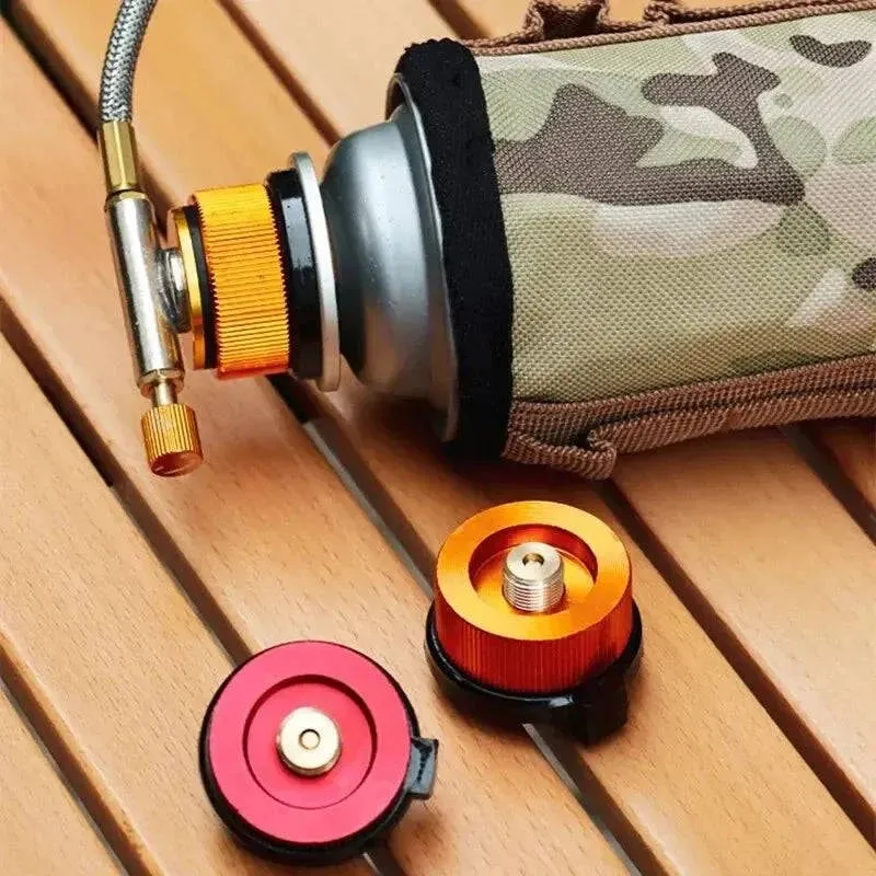 Outdoor Camping Hiking Stove Burner Adaptor Split Type Furnace Converter Connector Auto-off Gas Cartridge Tank Cylinder Adapter