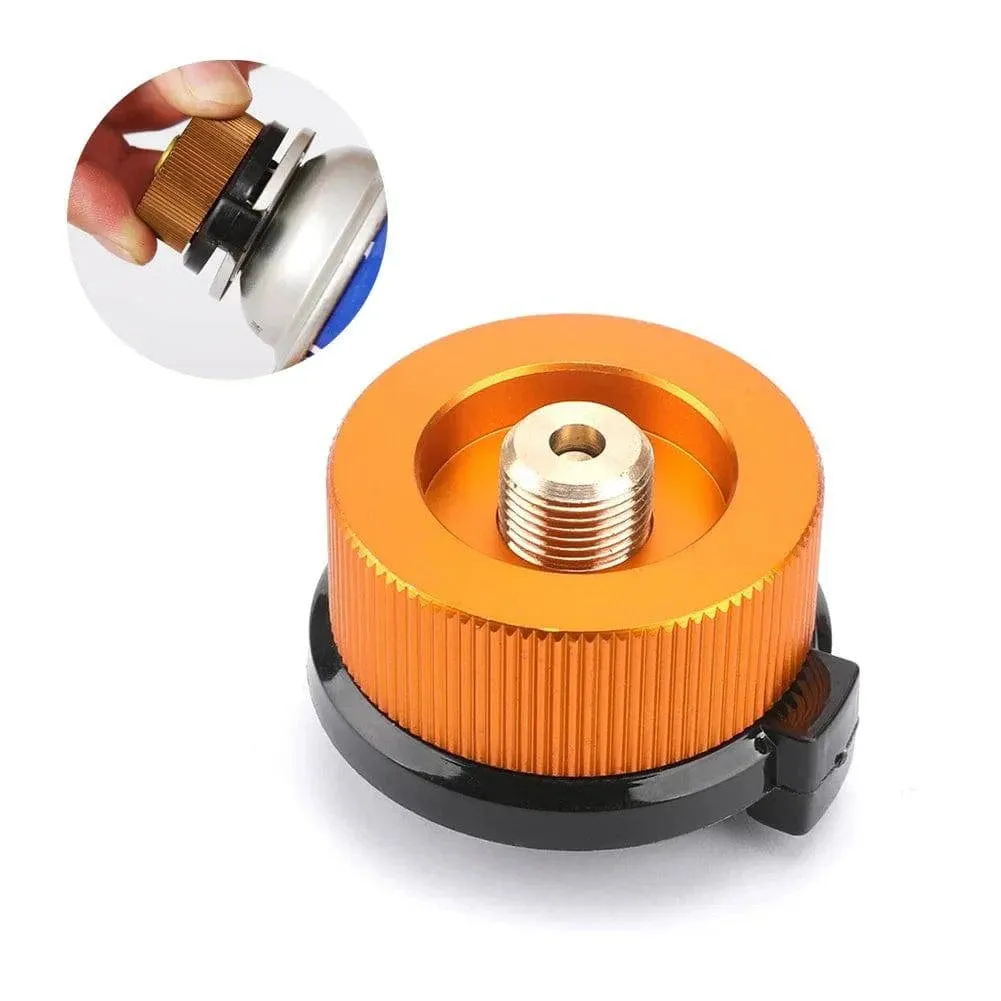Outdoor Camping Hiking Stove Burner Adaptor Split Type Furnace Converter Connector Auto-off Gas Cartridge Tank Cylinder Adapter