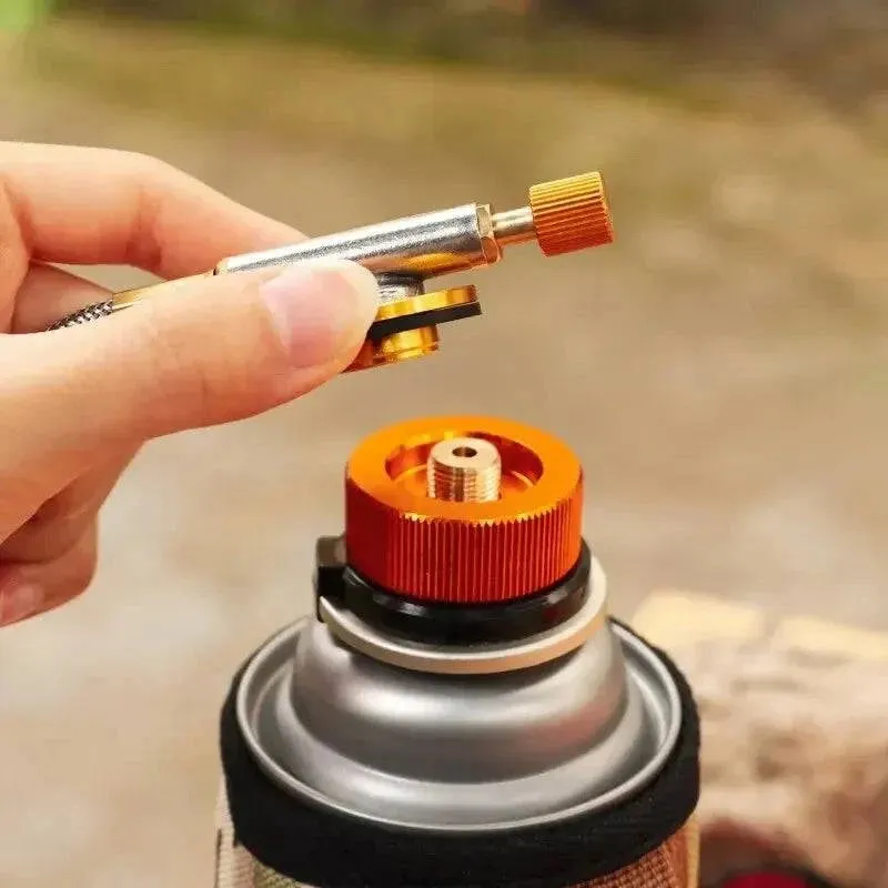 Outdoor Camping Hiking Stove Burner Adaptor Split Type Furnace Converter Connector Auto-off Gas Cartridge Tank Cylinder Adapter