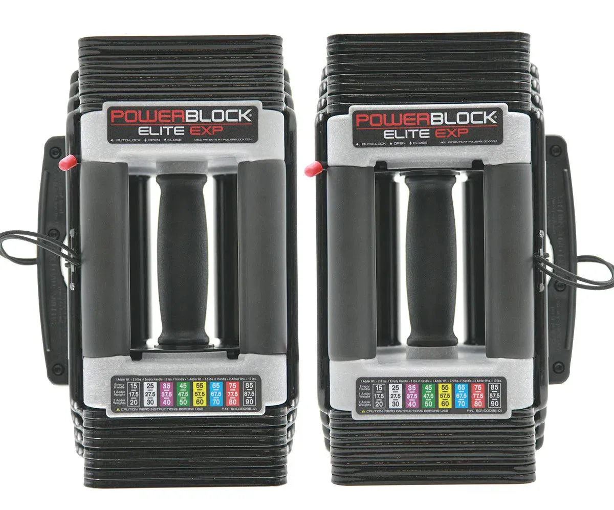 PowerBlock 90 lb Adjustable Dumbbell Set (Elite EXP 90)