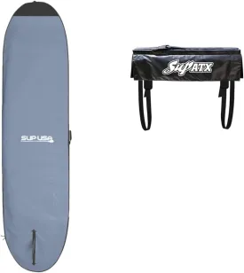 Premium Paddleboard Bag with Handle, Foam Padded, Stand Up Paddleboard Cover Case, Carrying case for outdoor (11' Gray & Tailgate Pad)