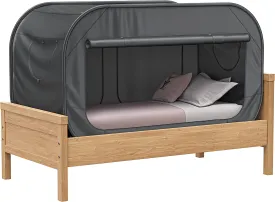 Privacy Pop Bed Tent Twin - Pop Up Privacy Tent for Twin Bed, Collapsible, Breathable, Light Reducing Pongee Bed Canopy for Warm and Cozy Night