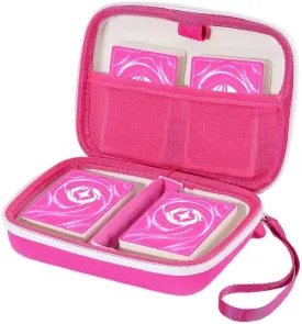 ProCase Collectible Trading Card Case, Hard Travel Carrying Storage Box Holds 300  Cards for MTG, TCG, Yu-Gi-Oh, Lorcana, Holder Organizer with Removable Divider and Multiple Color Options -Pink