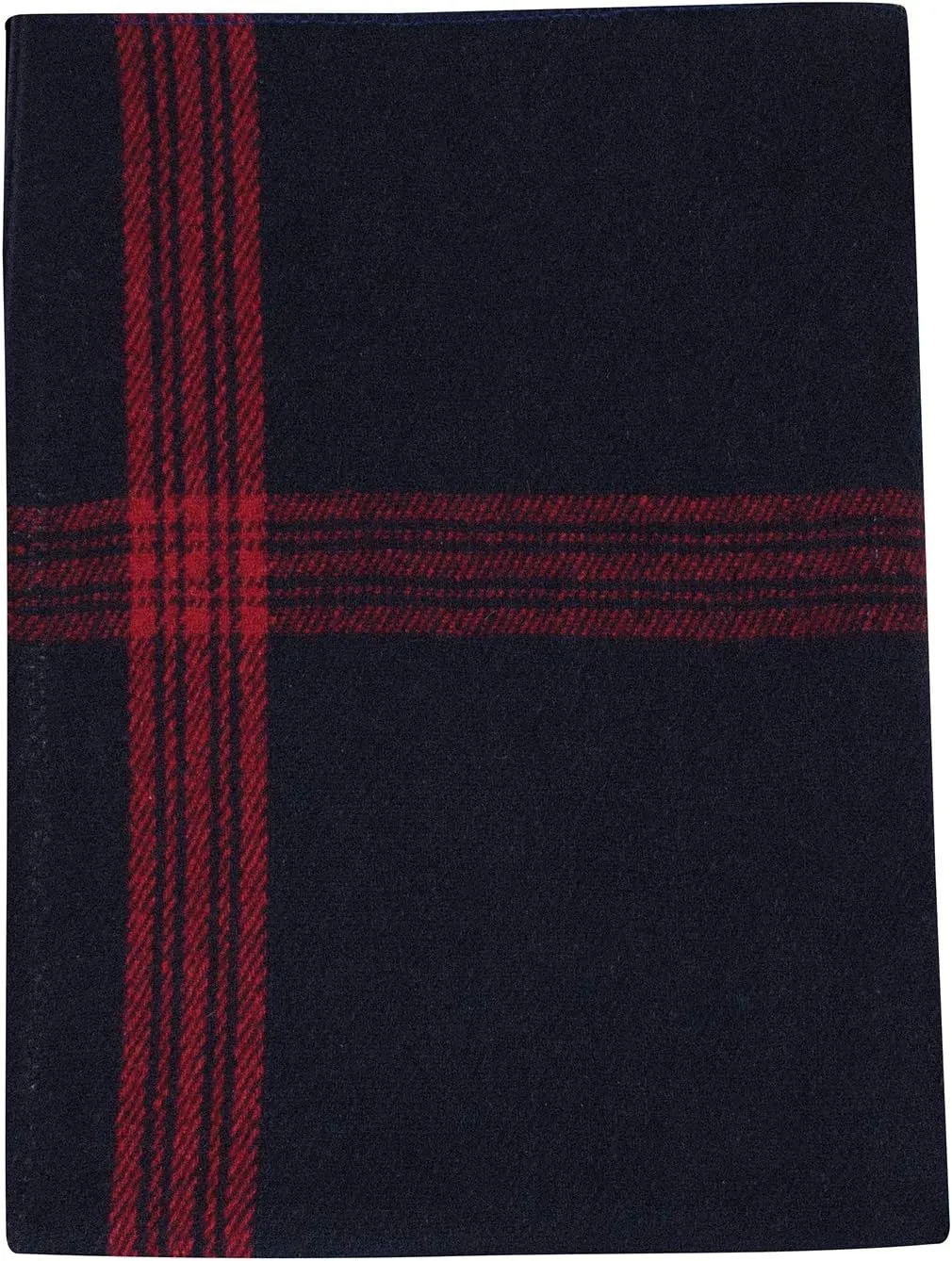 Rothco Striped Outdoor Wool Blanket  Heavyweight, Warm, and Comfortable  Emergency Blanket (Navy Blue/Red)