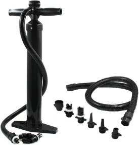 Single Action Hand Pump, Max 1.8BAR (26PSI) Hand-Powered Manual Air Pump, SUP Hand Pump w/Pressure Gauge, High-Pressure Super Pump with 6 Nozzles for Air Beds, Kayaks, Inflatable Tent
