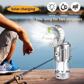 Solar Fan Light & Rechargeable Emergency Camping Light