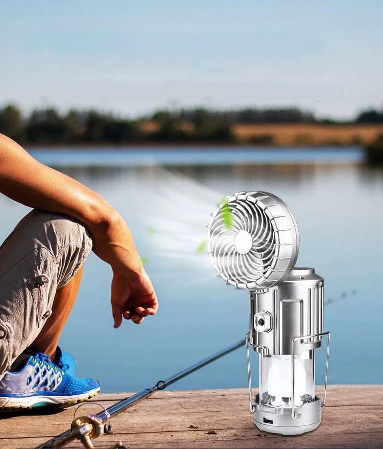 Solar Fan Light & Rechargeable Emergency Camping Light