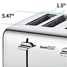 Stainless Steel Extra-Wide Slot Toaster with Dual Control Panels, 6 Toasting Bread Shade Settings, Removable Crumb Trays, Auto Pop-Up
