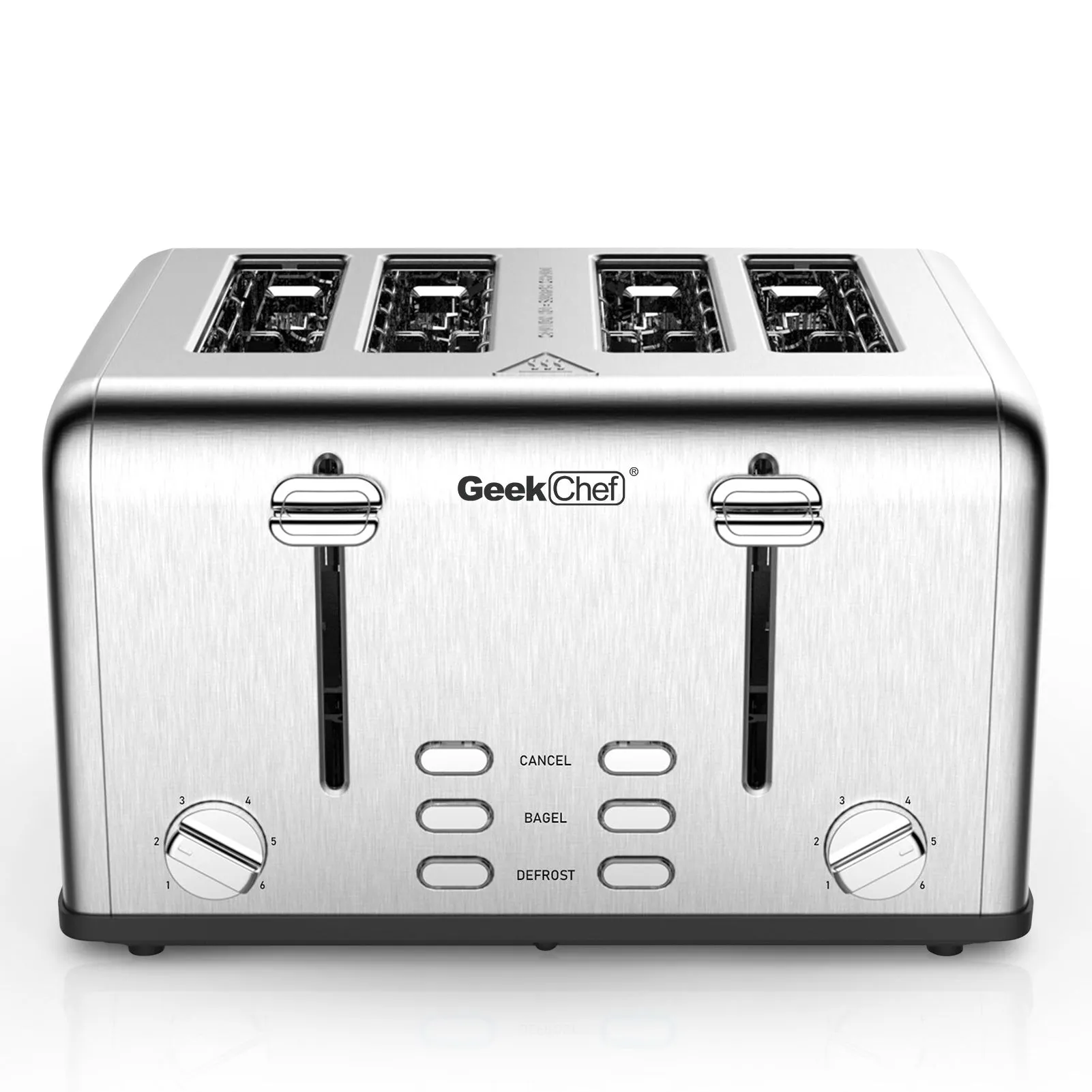 Stainless Steel Extra-Wide Slot Toaster with Dual Control Panels, 6 Toasting Bread Shade Settings, Removable Crumb Trays, Auto Pop-Up